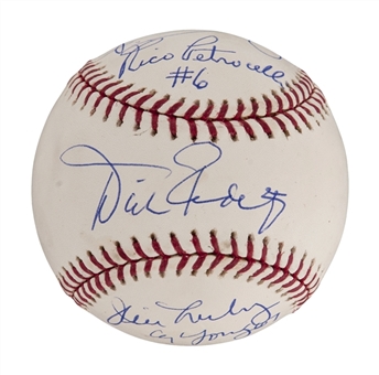 Boston Red Sox Legends Multi-Signed Baseball With Dick Radatz, Jim Lonborg, Luis Tiant and Rico Petrocelli (PSA/DNA)